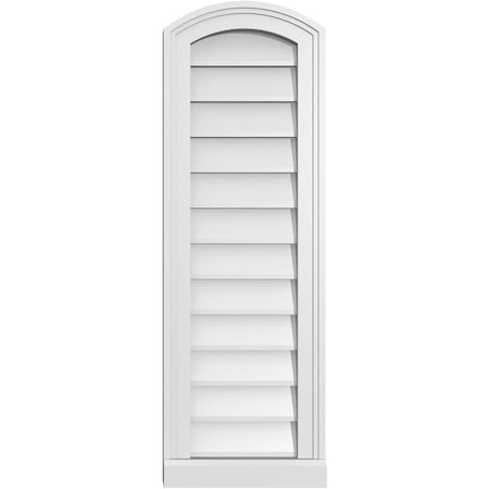 Ekena Millwork Arch Top Surface Mount PVC Gable Vent: Functional, w/ 2"W x 2"P Brickmould Sill Frame, 12"W x 36"H GVPAR12X3603SF